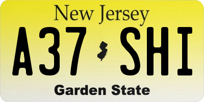 NJ license plate A37SHI