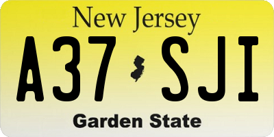 NJ license plate A37SJI