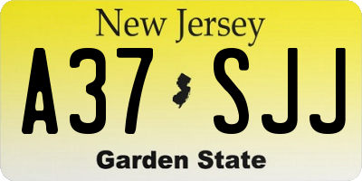 NJ license plate A37SJJ