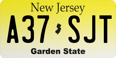 NJ license plate A37SJT