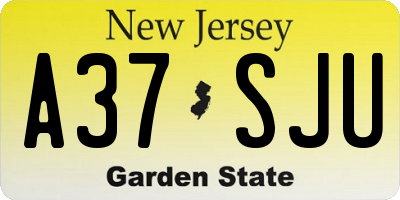 NJ license plate A37SJU
