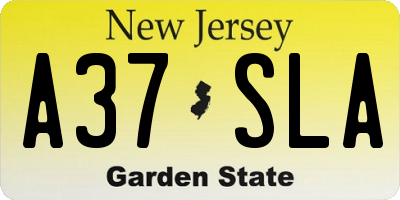 NJ license plate A37SLA