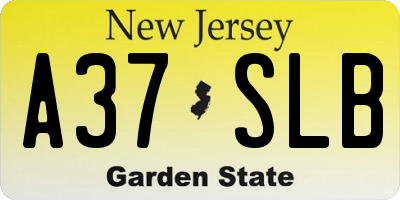 NJ license plate A37SLB