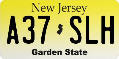 NJ license plate A37SLH