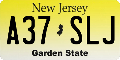 NJ license plate A37SLJ