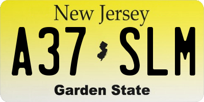 NJ license plate A37SLM