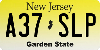 NJ license plate A37SLP