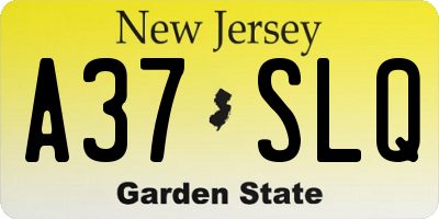 NJ license plate A37SLQ