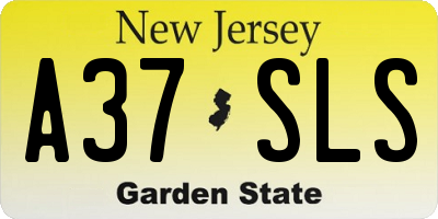NJ license plate A37SLS