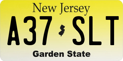 NJ license plate A37SLT