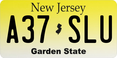 NJ license plate A37SLU