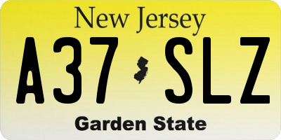 NJ license plate A37SLZ