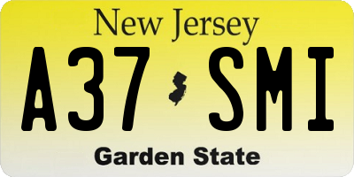 NJ license plate A37SMI