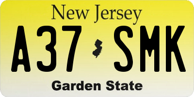 NJ license plate A37SMK