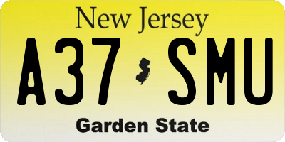 NJ license plate A37SMU