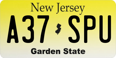 NJ license plate A37SPU