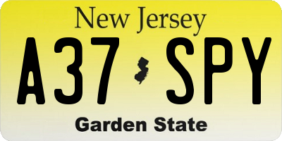 NJ license plate A37SPY