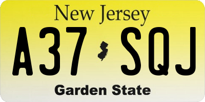 NJ license plate A37SQJ