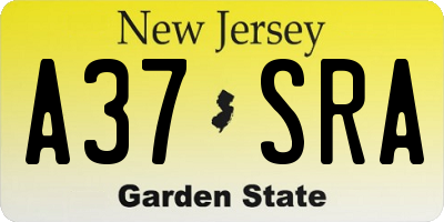 NJ license plate A37SRA