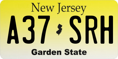 NJ license plate A37SRH