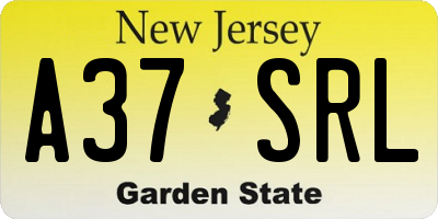 NJ license plate A37SRL