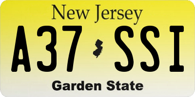 NJ license plate A37SSI