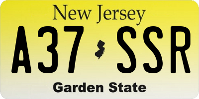 NJ license plate A37SSR