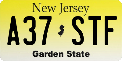 NJ license plate A37STF