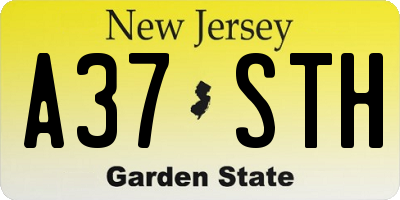 NJ license plate A37STH