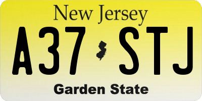 NJ license plate A37STJ