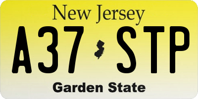 NJ license plate A37STP