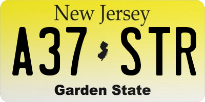 NJ license plate A37STR