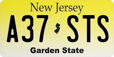 NJ license plate A37STS