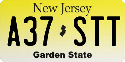 NJ license plate A37STT