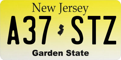 NJ license plate A37STZ