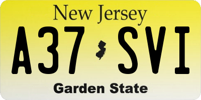NJ license plate A37SVI