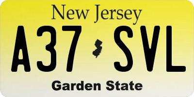 NJ license plate A37SVL