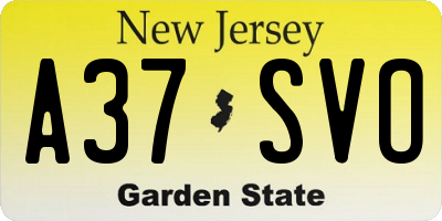 NJ license plate A37SVO