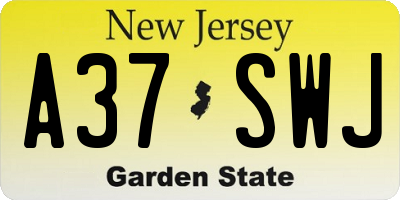 NJ license plate A37SWJ
