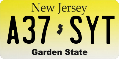 NJ license plate A37SYT
