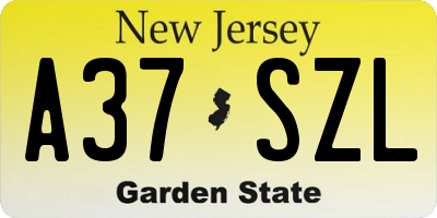 NJ license plate A37SZL