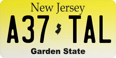 NJ license plate A37TAL