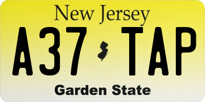 NJ license plate A37TAP