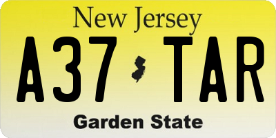 NJ license plate A37TAR