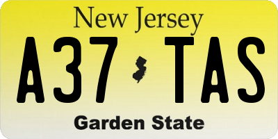 NJ license plate A37TAS