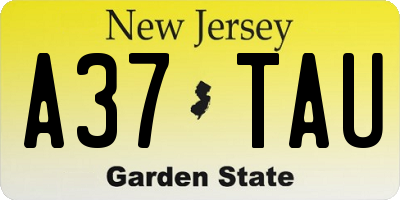 NJ license plate A37TAU