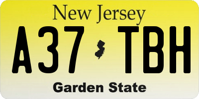 NJ license plate A37TBH