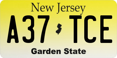 NJ license plate A37TCE