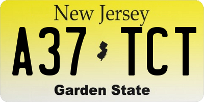 NJ license plate A37TCT