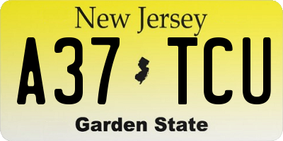NJ license plate A37TCU